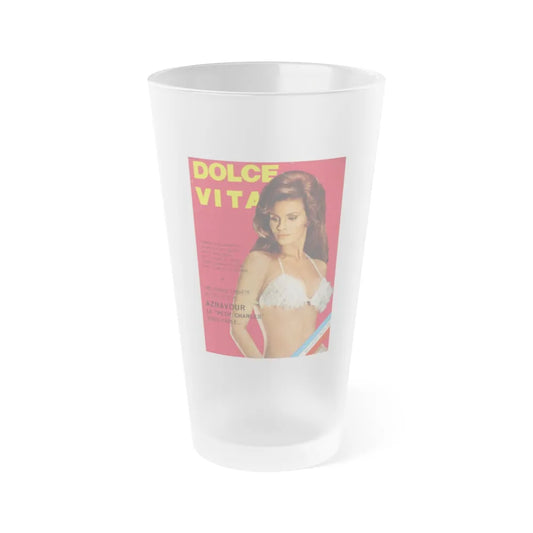 Raquel Welch #405 - Mag. Cover (Vintage Female Icon) Frosted Pint Glass 16oz-16oz-Frosted-Go Mug Yourself