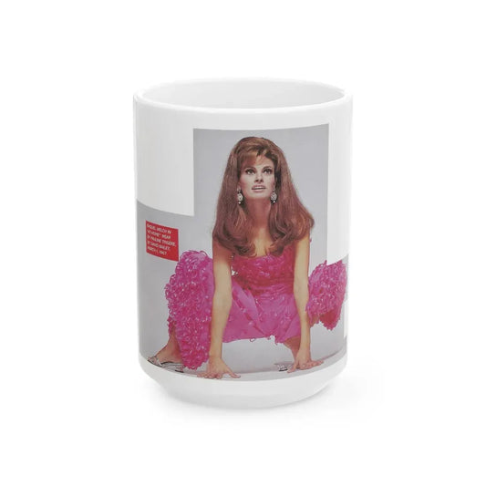 Raquel Welch #406 - Mag. Cover (Vintage Female Icon) White Coffee Mug 15oz - Go Mug Yourself