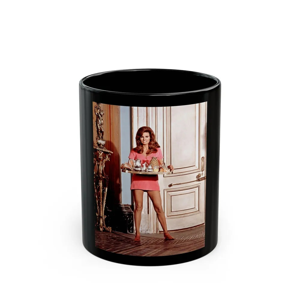 Raquel Welch #407 (Vintage Female Icon) Black Coffee Mug-11oz-Go Mug Yourself