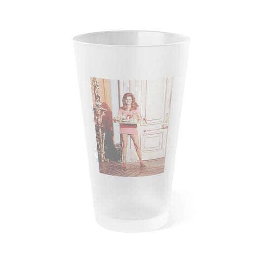 Raquel Welch #407 (Vintage Female Icon) Frosted Pint Glass 16oz-16oz-Frosted-Go Mug Yourself