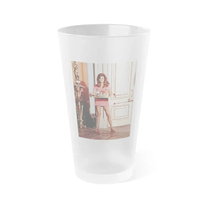 Raquel Welch #407 (Vintage Female Icon) Frosted Pint Glass 16oz 16oz Frosted - Go Mug Yourself