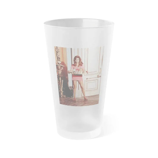 Raquel Welch #407 (Vintage Female Icon) Frosted Pint Glass 16oz 16oz Frosted - Go Mug Yourself