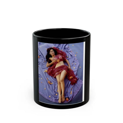 Raquel Welch #408 (Vintage Female Icon) Black Coffee Mug-11oz-Go Mug Yourself