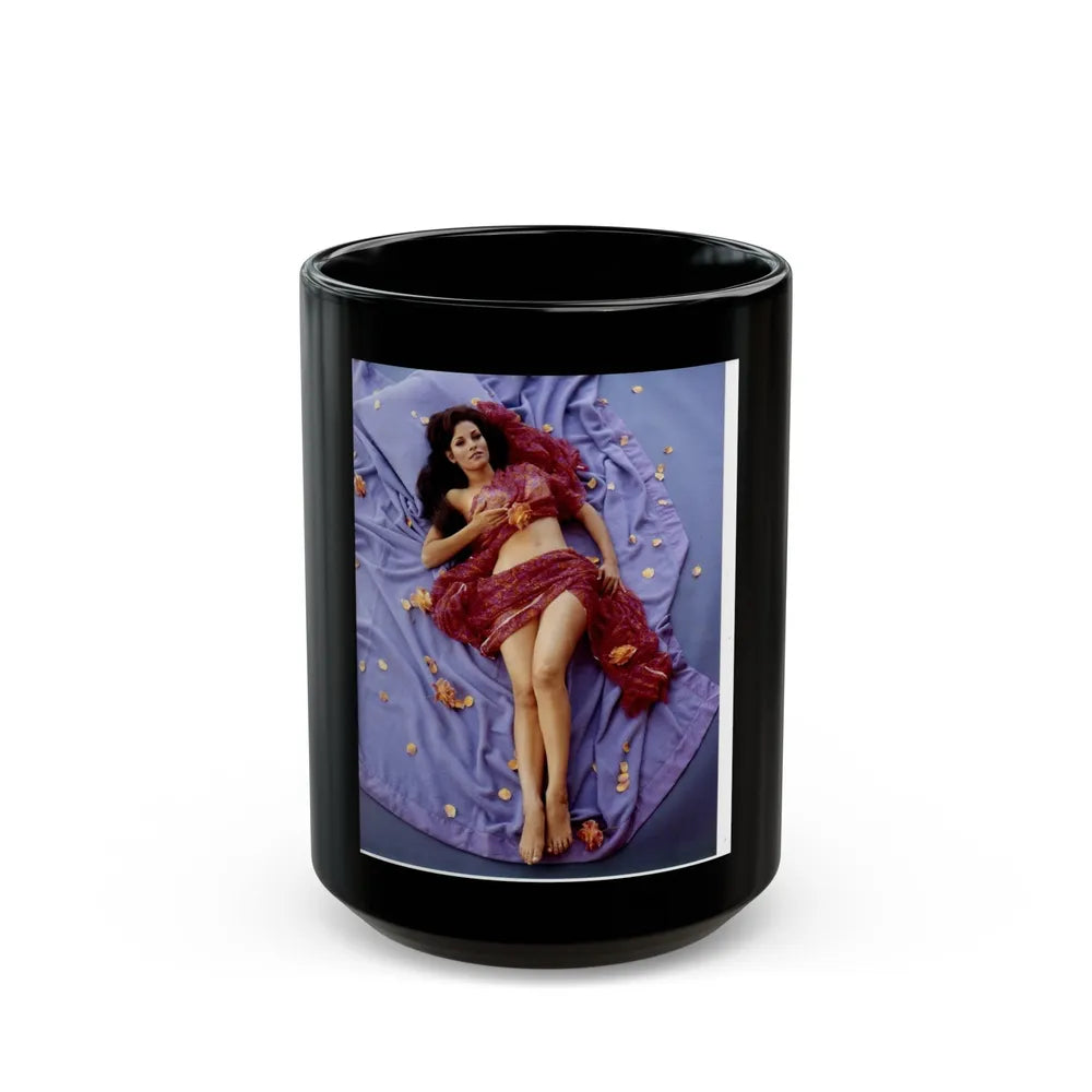 Raquel Welch #408 (Vintage Female Icon) Black Coffee Mug-15oz-Go Mug Yourself