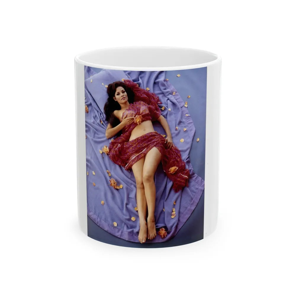 Raquel Welch #408 (Vintage Female Icon) White Coffee Mug-11oz-Go Mug Yourself