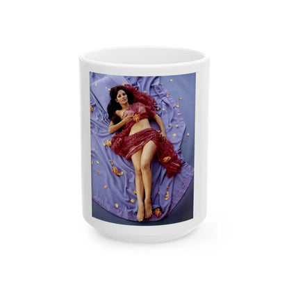 Raquel Welch #408 (Vintage Female Icon) White Coffee Mug-15oz-Go Mug Yourself