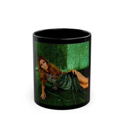 Raquel Welch #410 (Vintage Female Icon) Black Coffee Mug-11oz-Go Mug Yourself