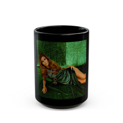 Raquel Welch #410 (Vintage Female Icon) Black Coffee Mug-15oz-Go Mug Yourself