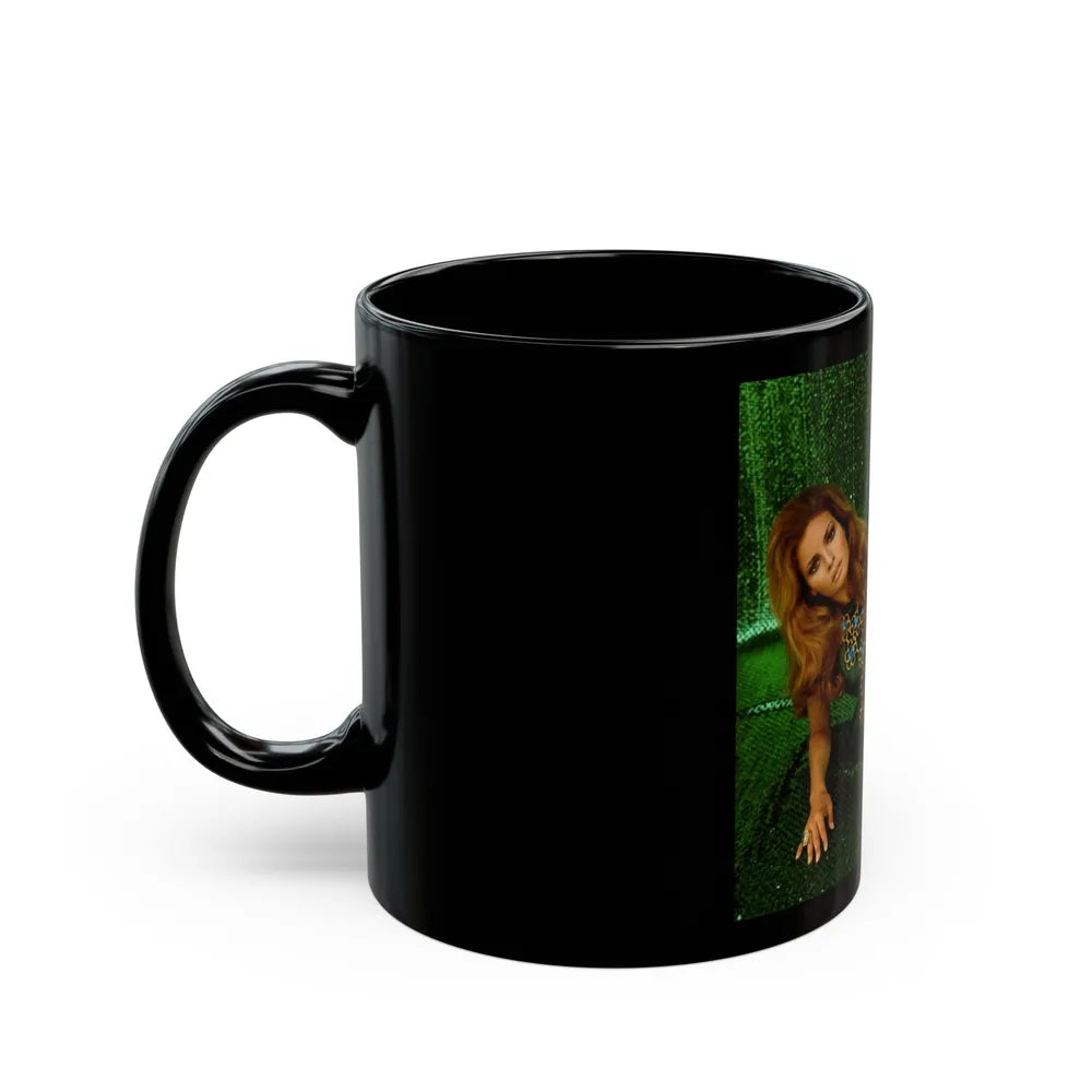 Raquel Welch #410 (Vintage Female Icon) Black Coffee Mug-Go Mug Yourself