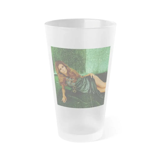 Raquel Welch #410 (Vintage Female Icon) Frosted Pint Glass 16oz 16oz Frosted - Go Mug Yourself
