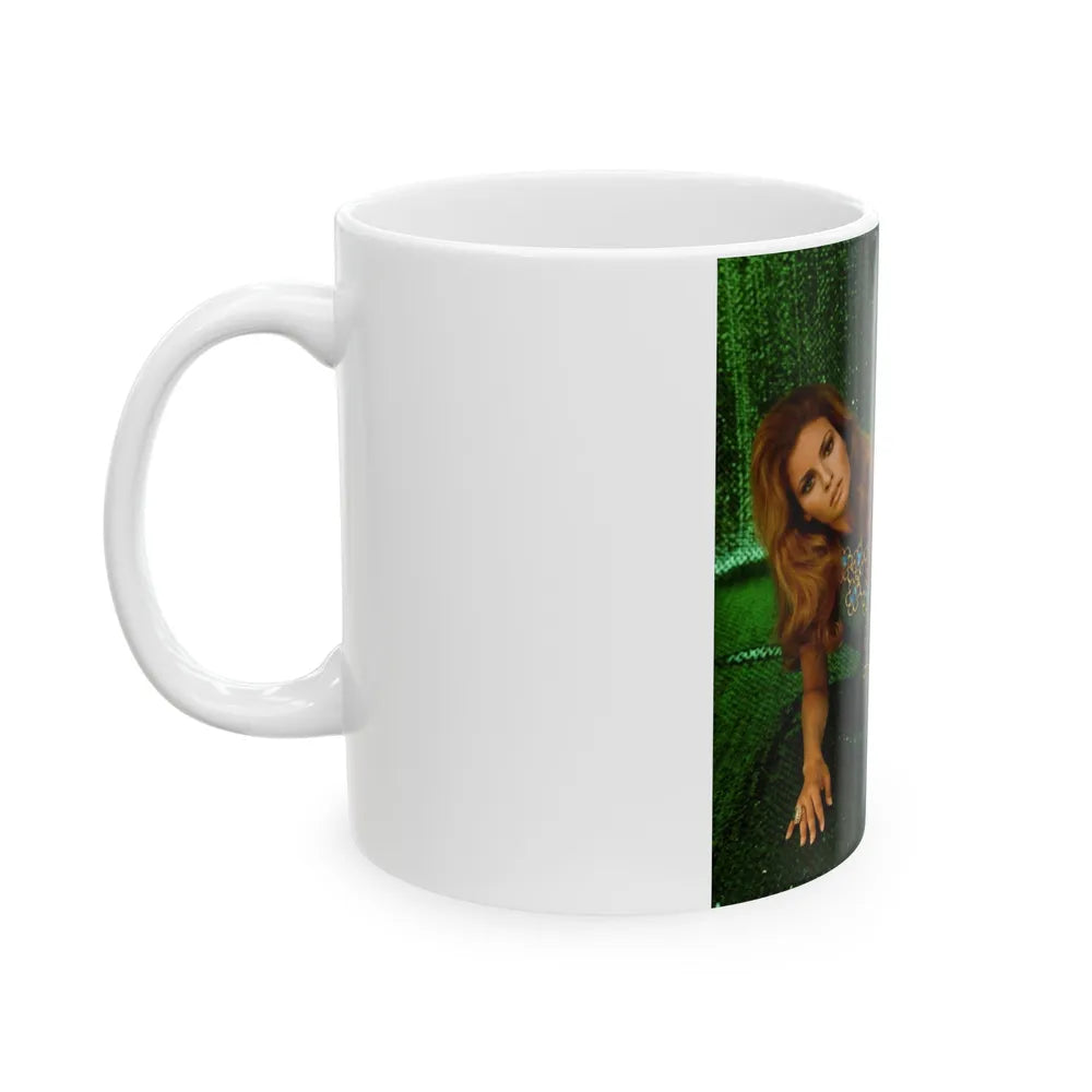 Raquel Welch #410 (Vintage Female Icon) White Coffee Mug-Go Mug Yourself