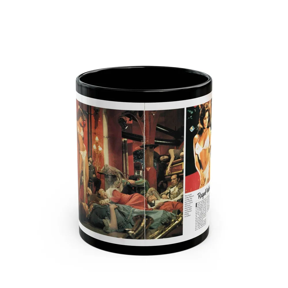 Raquel Welch #411 (Vintage Female Icon) Black Coffee Mug-11oz-Go Mug Yourself