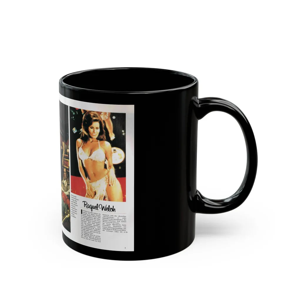 Raquel Welch #411 (Vintage Female Icon) Black Coffee Mug-Go Mug Yourself