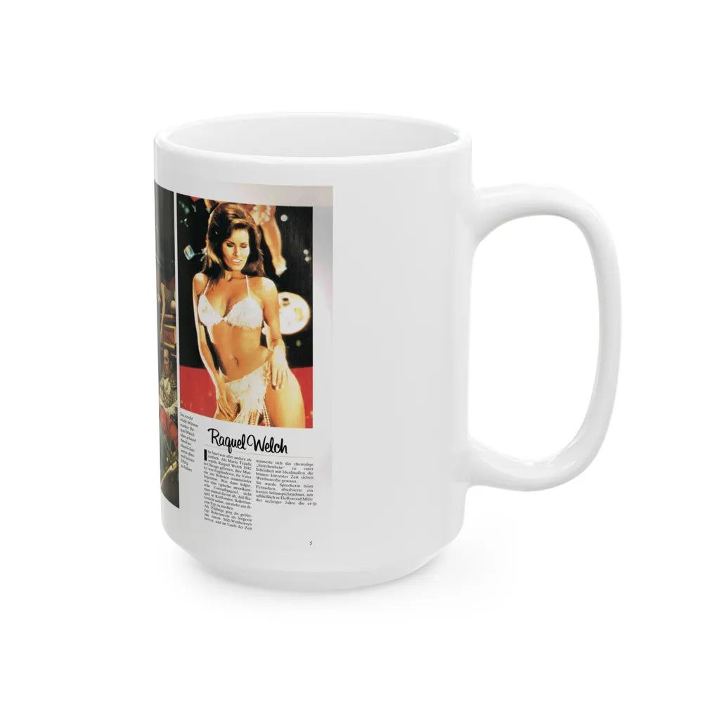 Raquel Welch #411 (Vintage Female Icon) White Coffee Mug-Go Mug Yourself