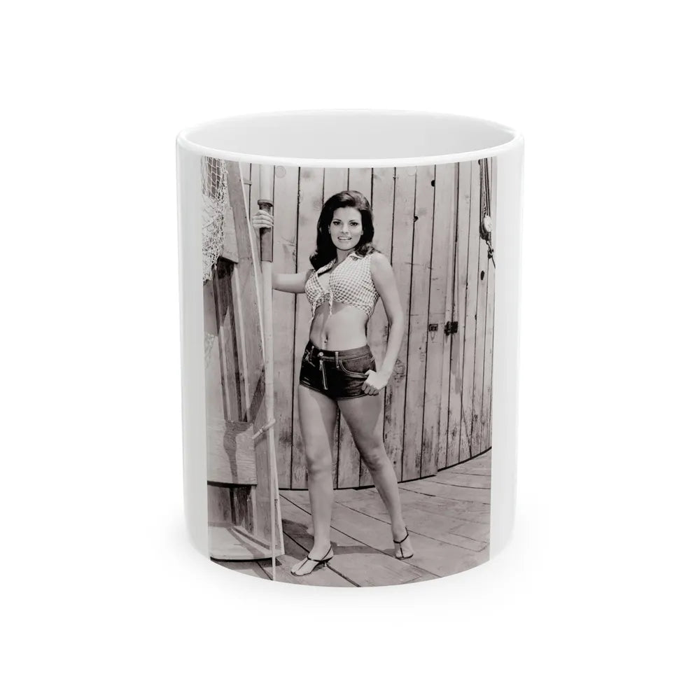 Raquel Welch #413 (Vintage Female Icon) White Coffee Mug-11oz-Go Mug Yourself