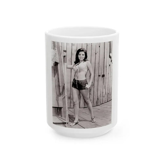 Raquel Welch #413 (Vintage Female Icon) White Coffee Mug 15oz - Go Mug Yourself