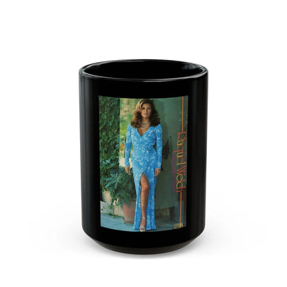 Raquel Welch #414 (Vintage Female Icon) Black Coffee Mug-15oz-Go Mug Yourself