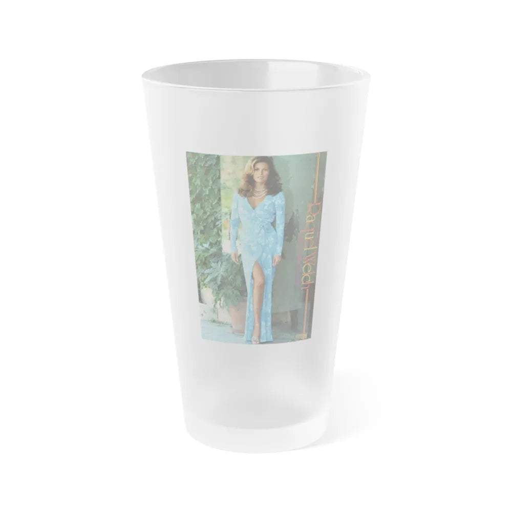 Raquel Welch #414 (Vintage Female Icon) Frosted Pint Glass 16oz-16oz-Frosted-Go Mug Yourself