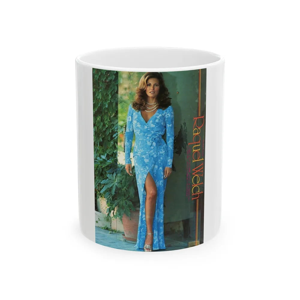 Raquel Welch #414 (Vintage Female Icon) White Coffee Mug-11oz-Go Mug Yourself