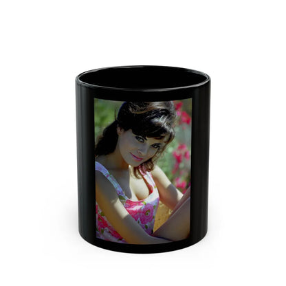 Raquel Welch #415 (Vintage Female Icon) Black Coffee Mug-11oz-Go Mug Yourself