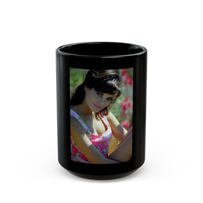 Raquel Welch #415 (Vintage Female Icon) Black Coffee Mug-15oz-Go Mug Yourself