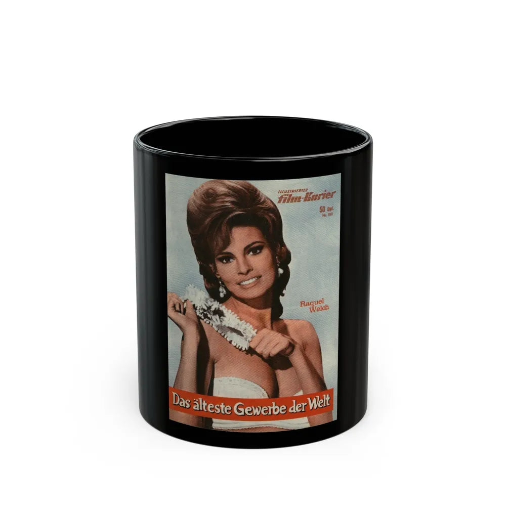 Raquel Welch #416 (Vintage Female Icon) Black Coffee Mug-11oz-Go Mug Yourself