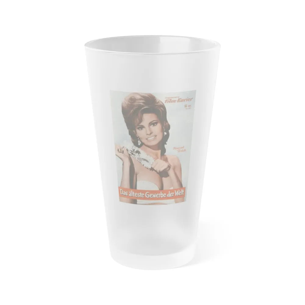 Raquel Welch #416 (Vintage Female Icon) Frosted Pint Glass 16oz-16oz-Frosted-Go Mug Yourself