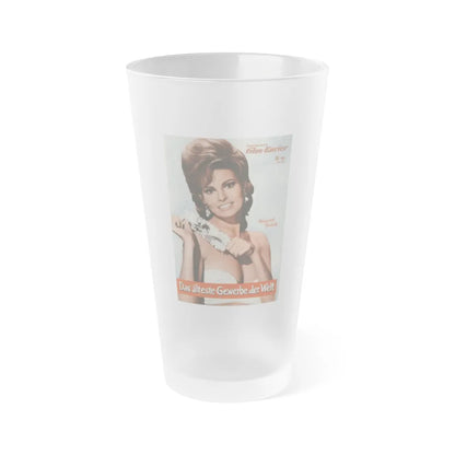 Raquel Welch #416 (Vintage Female Icon) Frosted Pint Glass 16oz-16oz-Frosted-Go Mug Yourself