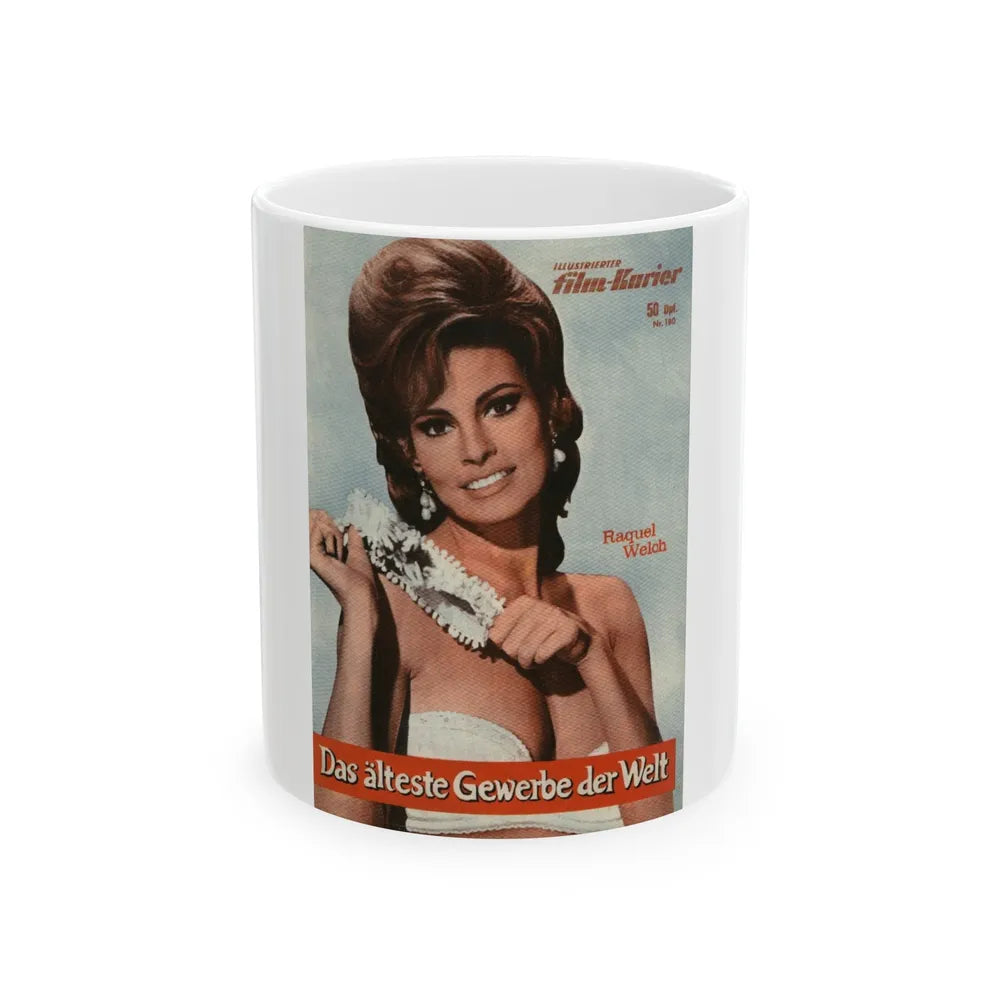 Raquel Welch #416 (Vintage Female Icon) White Coffee Mug-11oz-Go Mug Yourself