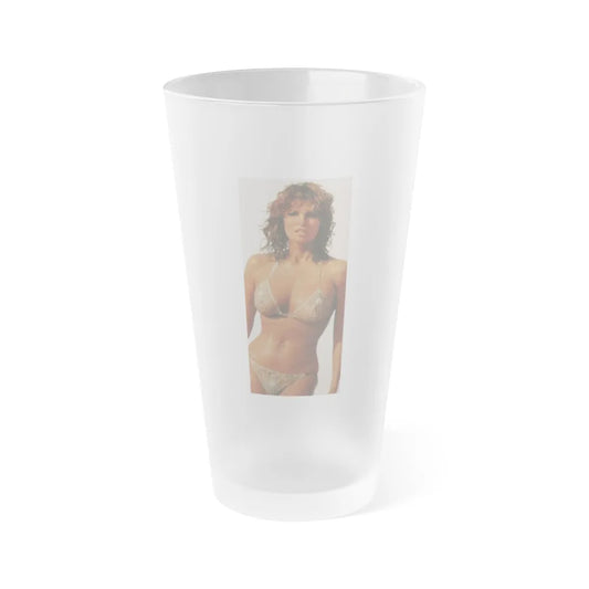 Raquel Welch #417 - Cirac 70's Small Magazine Clipping See through wet bikini top (Vintage Female Icon) Frosted Pint Glass 16oz-16oz-Frosted-Go Mug Yourself