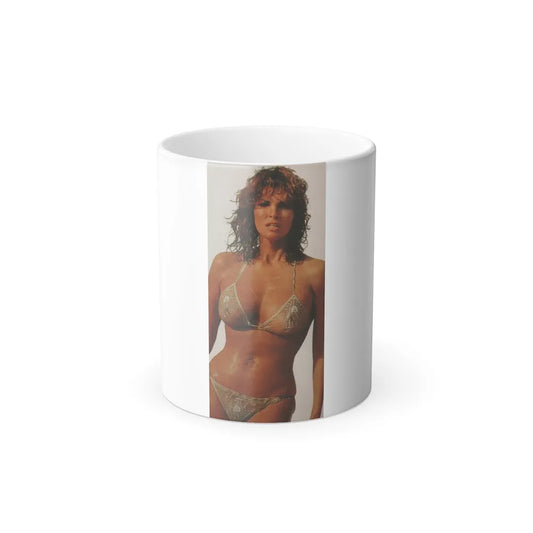 Raquel Welch #417 - Cirac 70's Small Magazine Clipping See through wet bikini top (Vintage Female Icons) Color Changing Mug 11oz-11oz-Go Mug Yourself