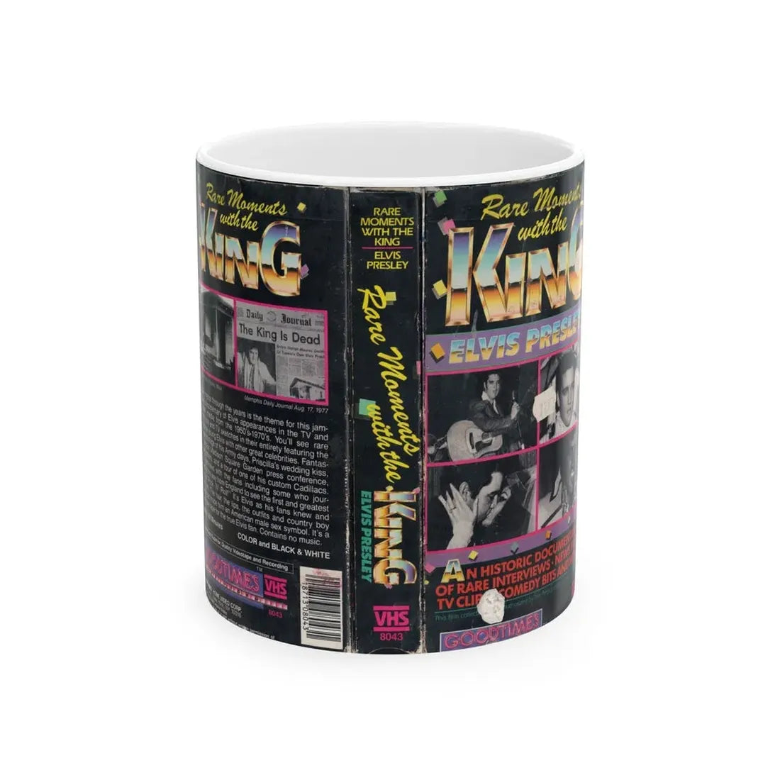 RARE MOMENTS WITH THE KING ELVIS PRESLEY (VHS COVER) - White Coffee Mug 11oz - Go Mug Yourself