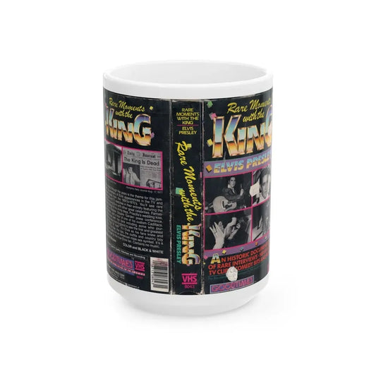 RARE MOMENTS WITH THE KING ELVIS PRESLEY (VHS COVER) - White Coffee Mug 15oz - Go Mug Yourself