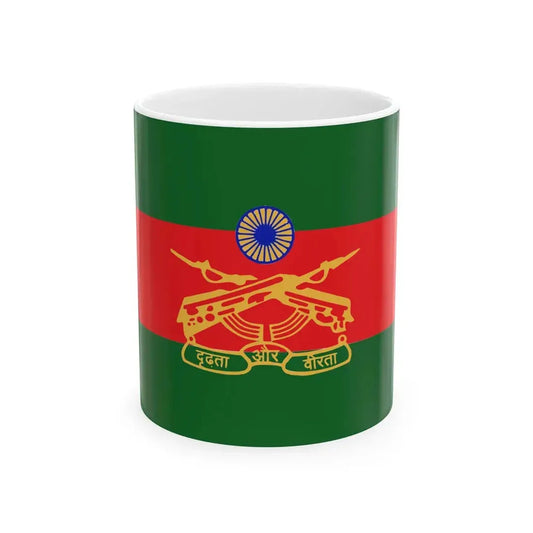 Rashtriya Rifles Flag (India) White Coffee Mug 11oz - Go Mug Yourself