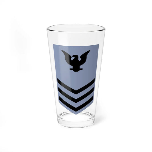 Rate insignia of a United States Navy petty officer first class utilities (United States) (Military Rank) Pint Glass 16oz 16oz - Go Mug Yourself