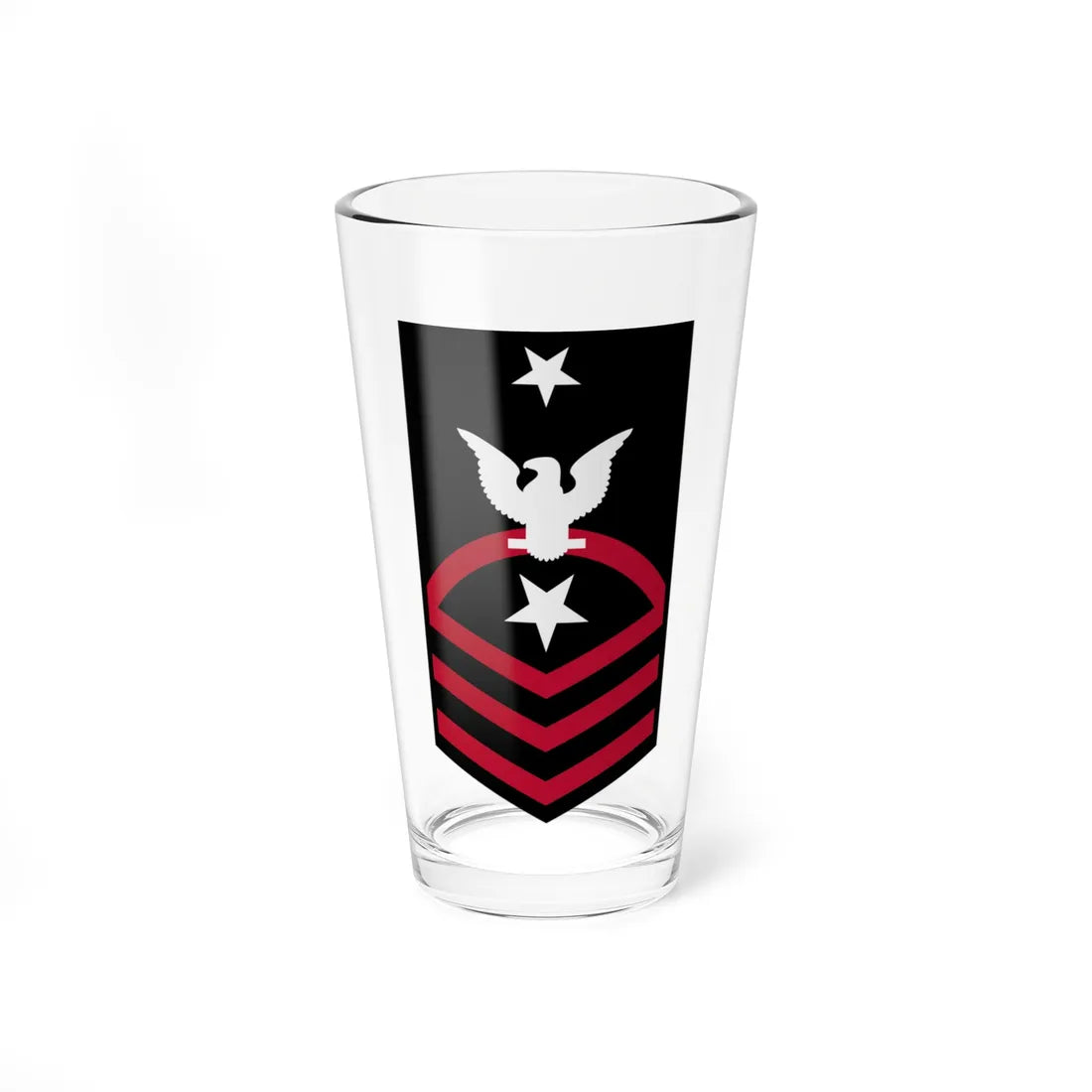 Rating insignia of a United States Navy command senior chief petty officer red (United States) (Military Rank) Pint Glass 16oz 16oz - Go Mug Yourself