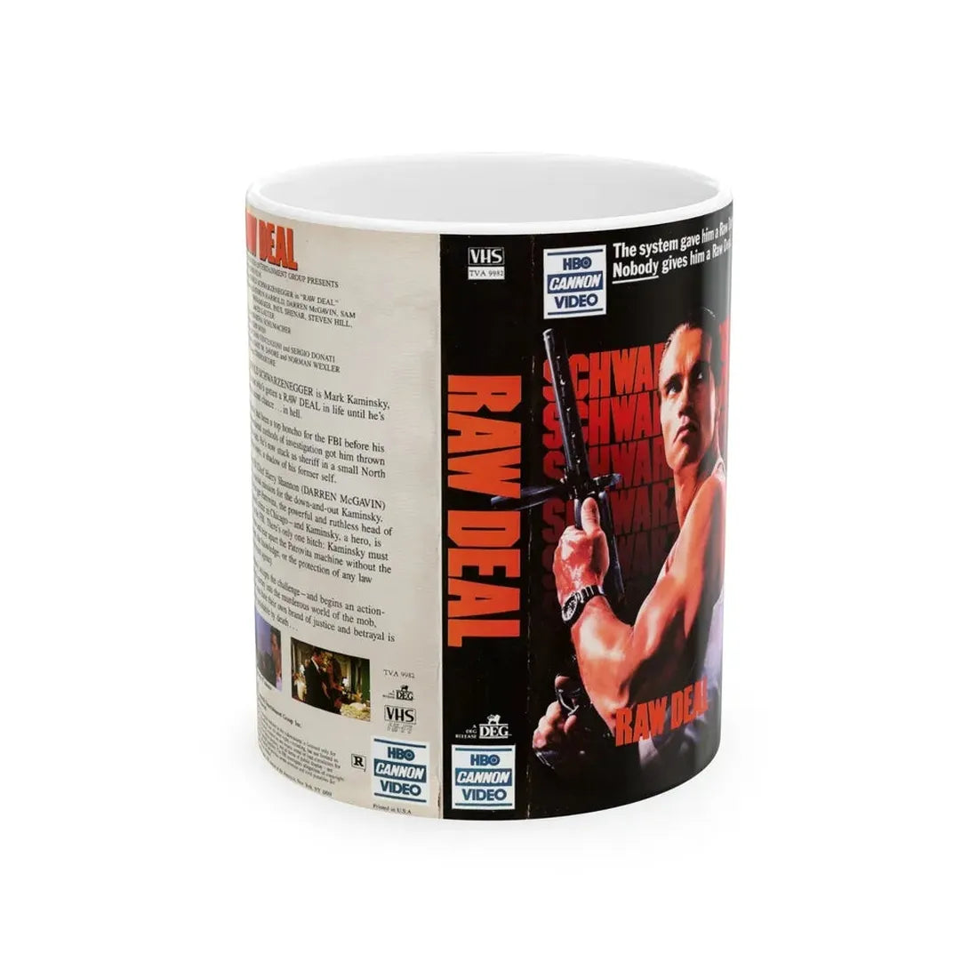 RAW DEAL (VHS COVER) - White Coffee Mug 11oz - Go Mug Yourself