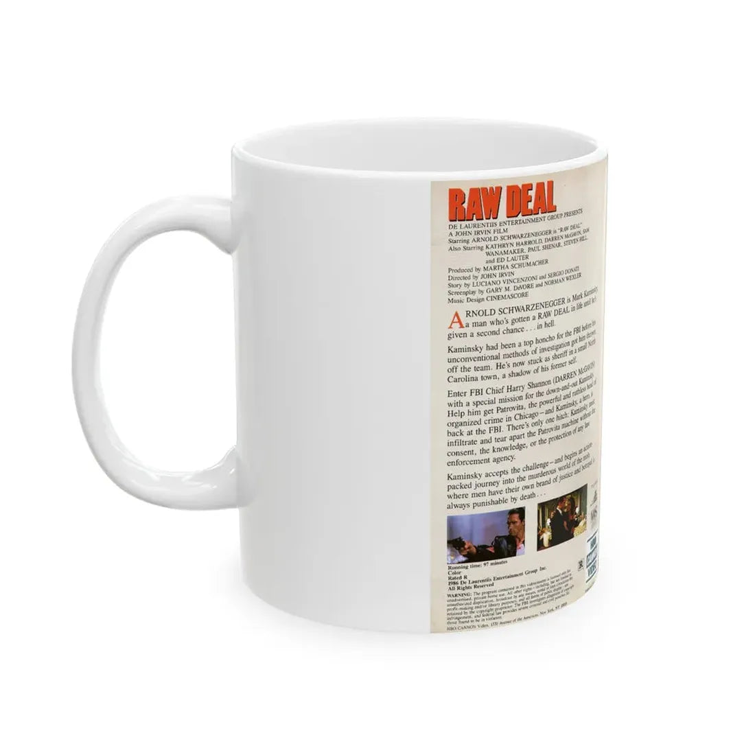 RAW DEAL (VHS COVER) - White Coffee Mug - Go Mug Yourself