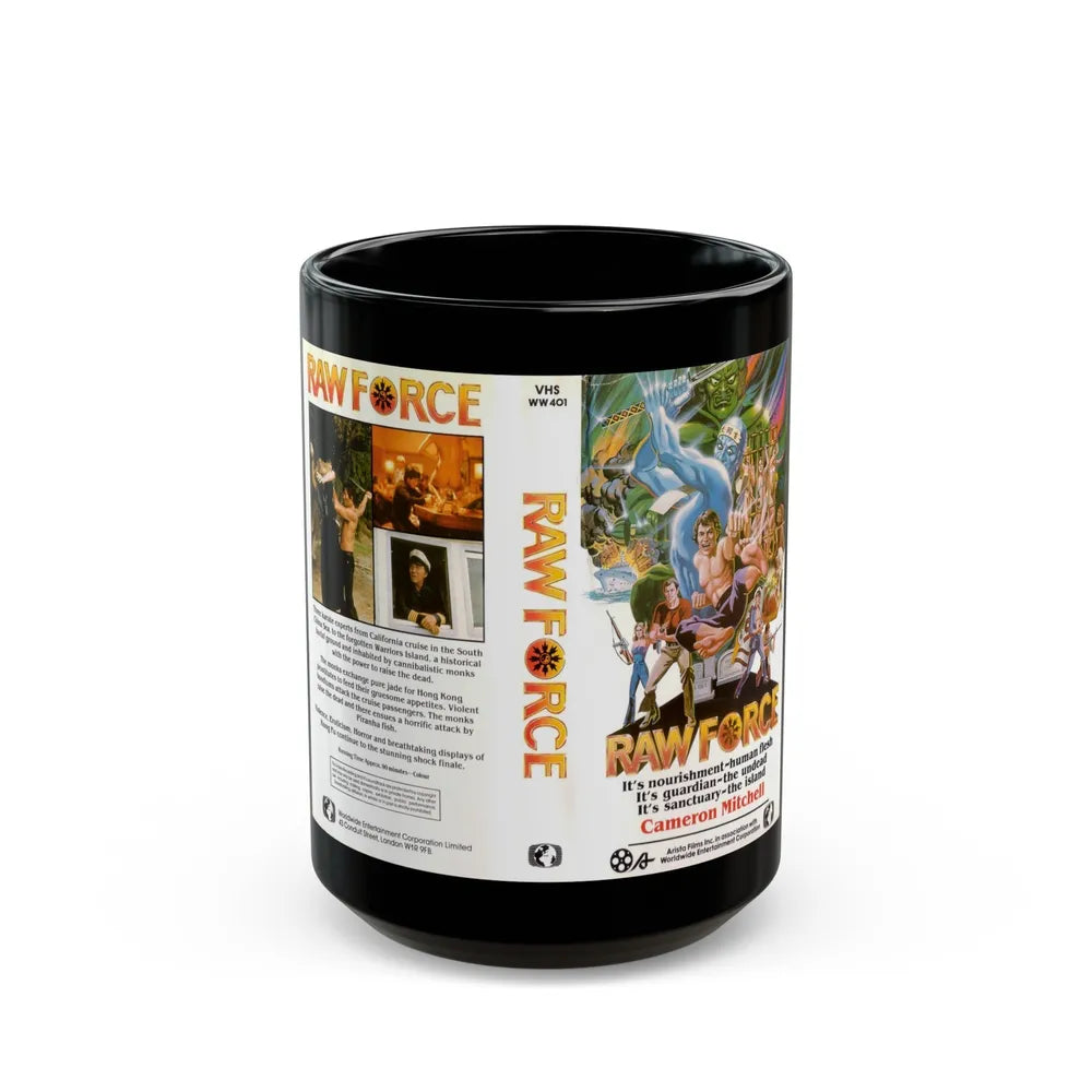 RAW FORCE (VHS COVER) - Black Coffee Mug-15oz-Go Mug Yourself