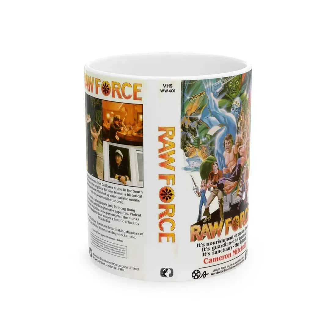 RAW FORCE (VHS COVER) - White Coffee Mug 11oz - Go Mug Yourself