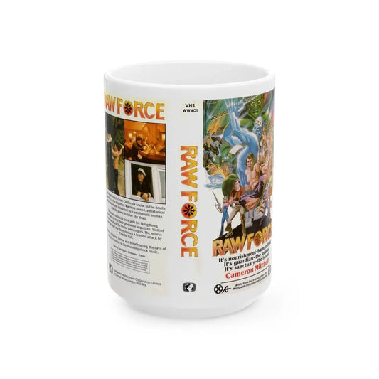 RAW FORCE (VHS COVER) - White Coffee Mug 15oz - Go Mug Yourself