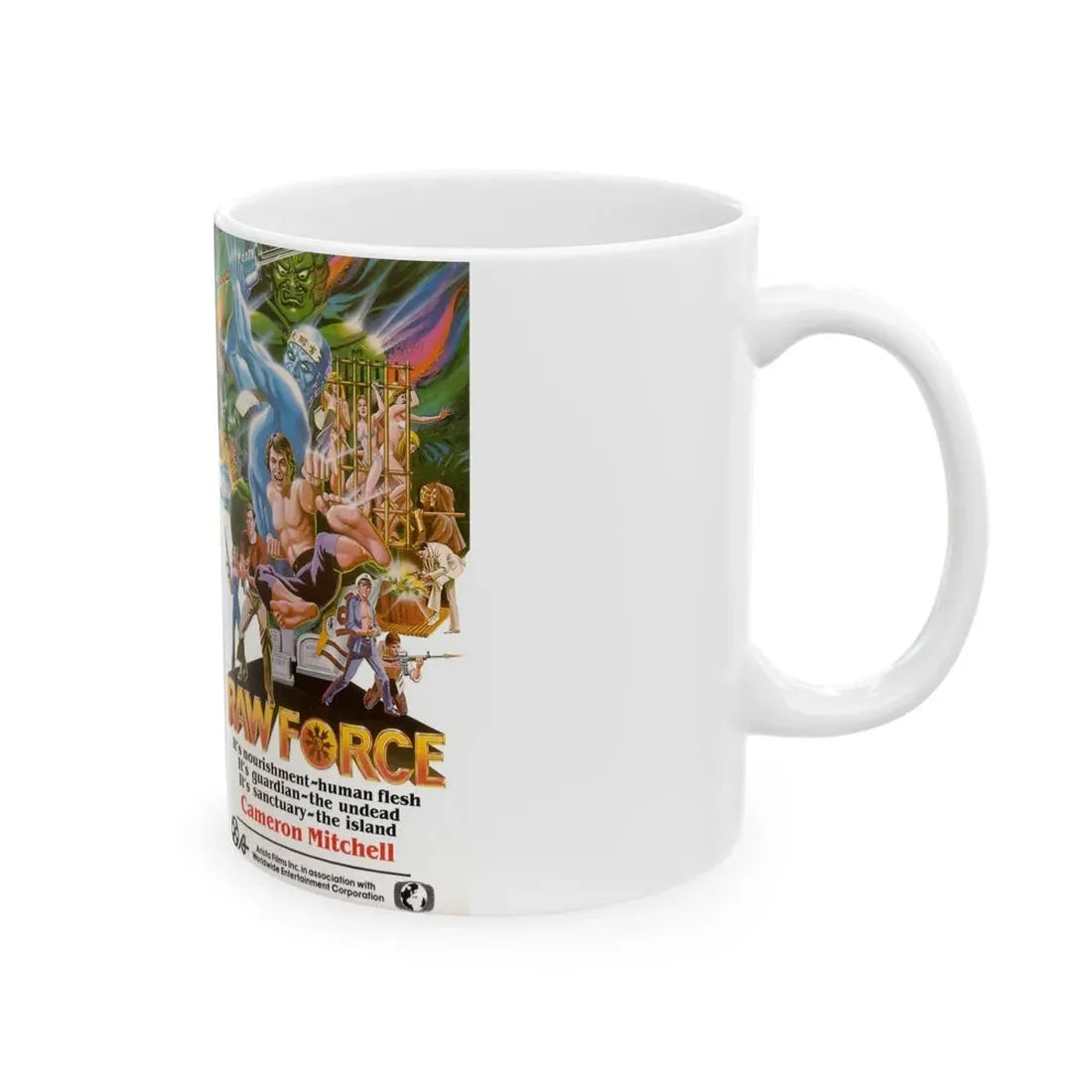 RAW FORCE (VHS COVER) - White Coffee Mug - Go Mug Yourself