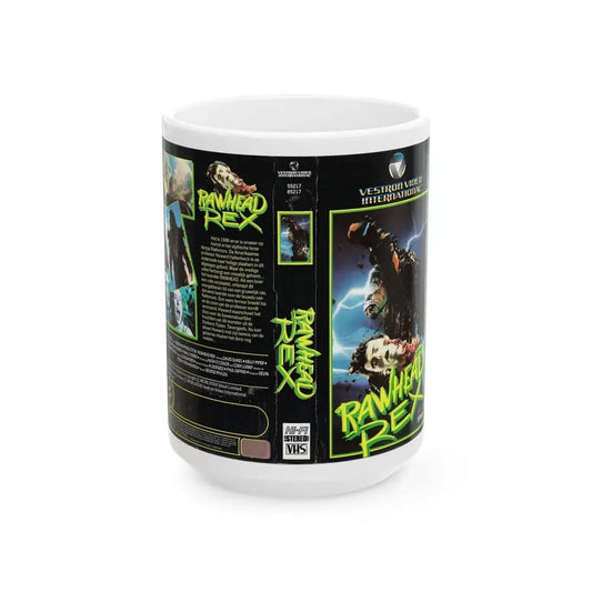 RAWHEAD REX (VHS COVER) - White Coffee Mug 15oz - Go Mug Yourself
