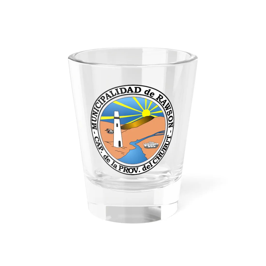 Rawson Argentina COA (Argentina) (Coat of Arms) Shot Glass 1.5oz 1.5oz - Go Mug Yourself