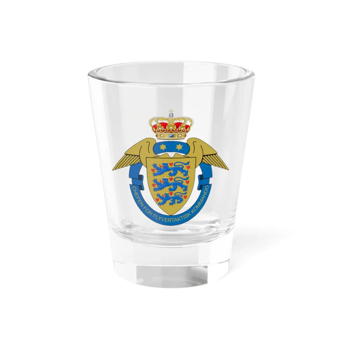 RDAF Chief of the Tactical Air Command (Denmark) (Coat of Arms) Shot Glass 1.5oz 1.5oz - Go Mug Yourself