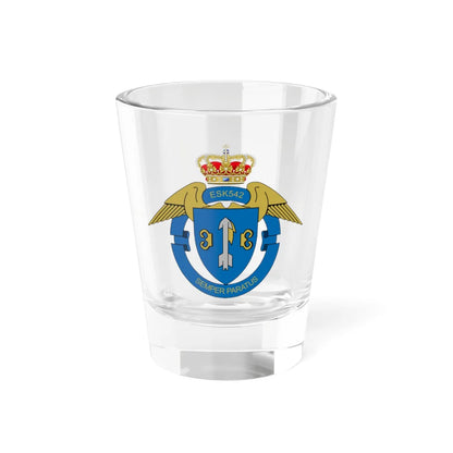 RDAF Squadron 542 (Denmark) (Coat of Arms) Shot Glass 1.5oz 1.5oz - Go Mug Yourself