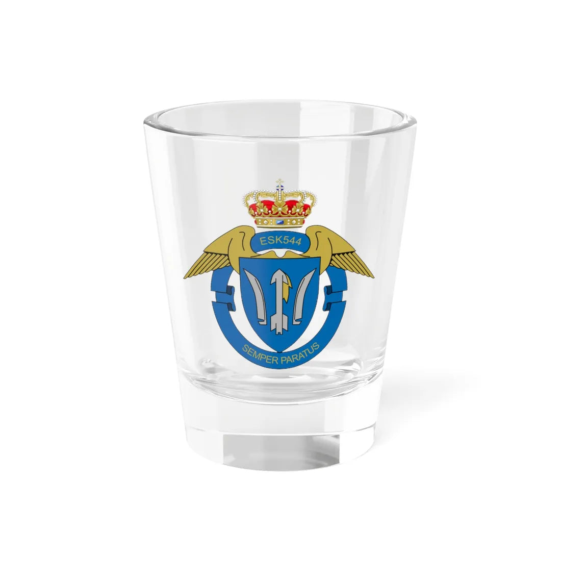 RDAF Squadron 544 (Denmark) (Coat of Arms) Shot Glass 1.5oz 1.5oz - Go Mug Yourself