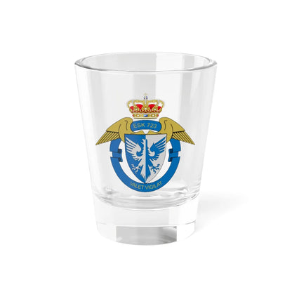 RDAF Squadron 723 (Denmark) (Coat of Arms) Shot Glass 1.5oz 1.5oz - Go Mug Yourself