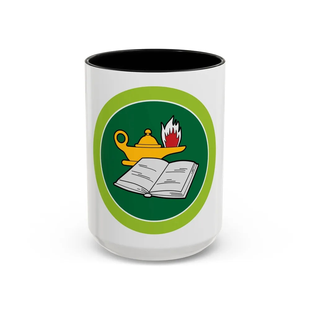 Reading (Boy Scout Merit Badge) Accent Coffee Mug-15oz-Black-Go Mug Yourself