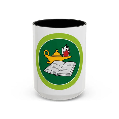 Reading (Boy Scout Merit Badge) Accent Coffee Mug-15oz-Black-Go Mug Yourself